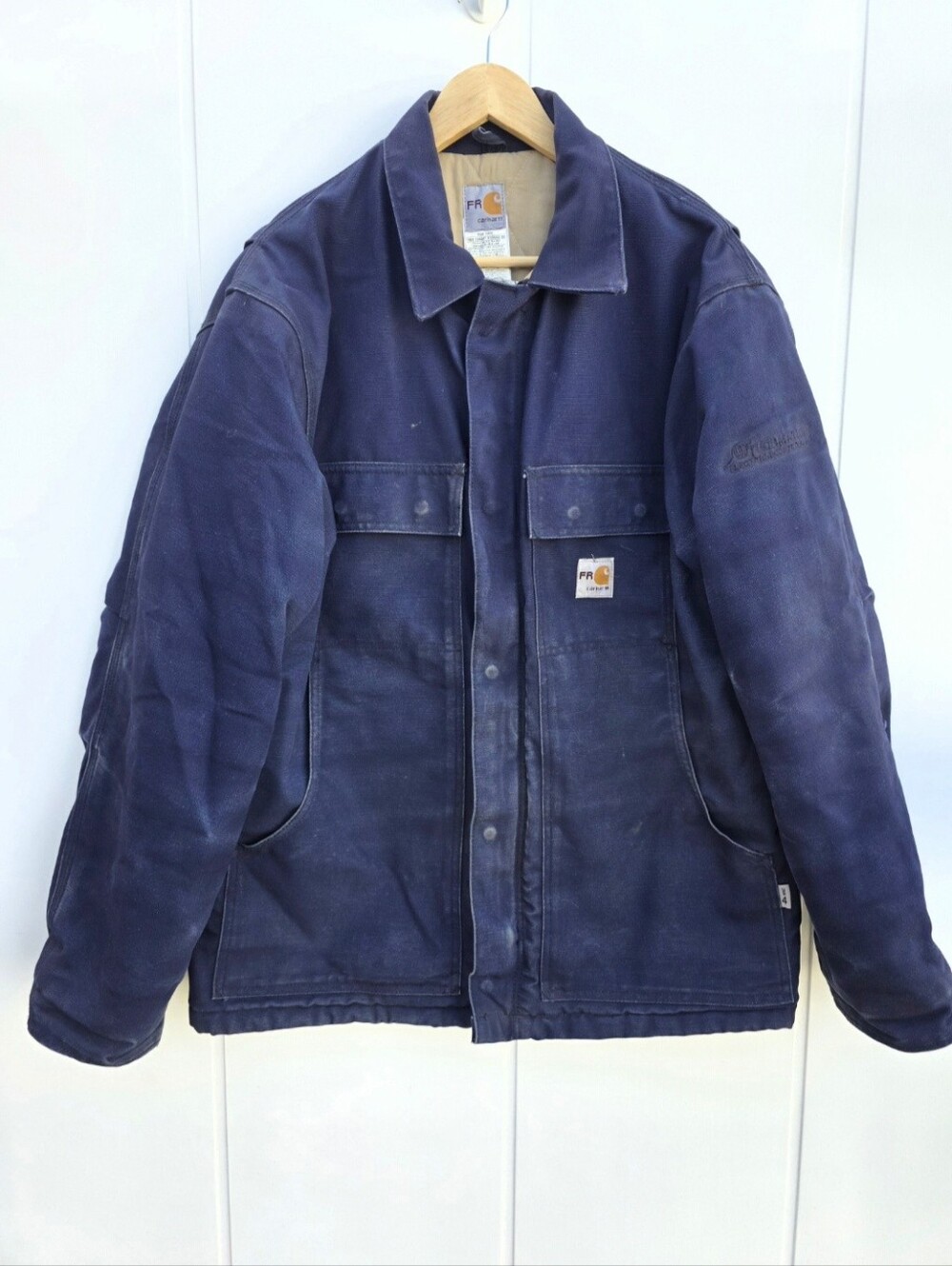 Carhartt FR Blue FRC066 DNY Flame Resistant Quilted Lined Canvas Jacket Large